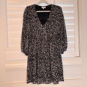 Umgee Black and White Long Sleeve Dress Size L